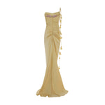 Load image into Gallery viewer, LISANDRA - ONE-STRAP DRAPED SATIN GOWN WITH CORSET
