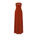 Load image into Gallery viewer, ZULEMA - STRAPLESS LASER-CUT CREPE GOWN WITH CORSET AND CAPE
