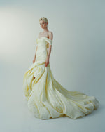 Load image into Gallery viewer, YULIET - OFF-SHOULDER PLEATED TAFFETA FISH-CUT GOWN
