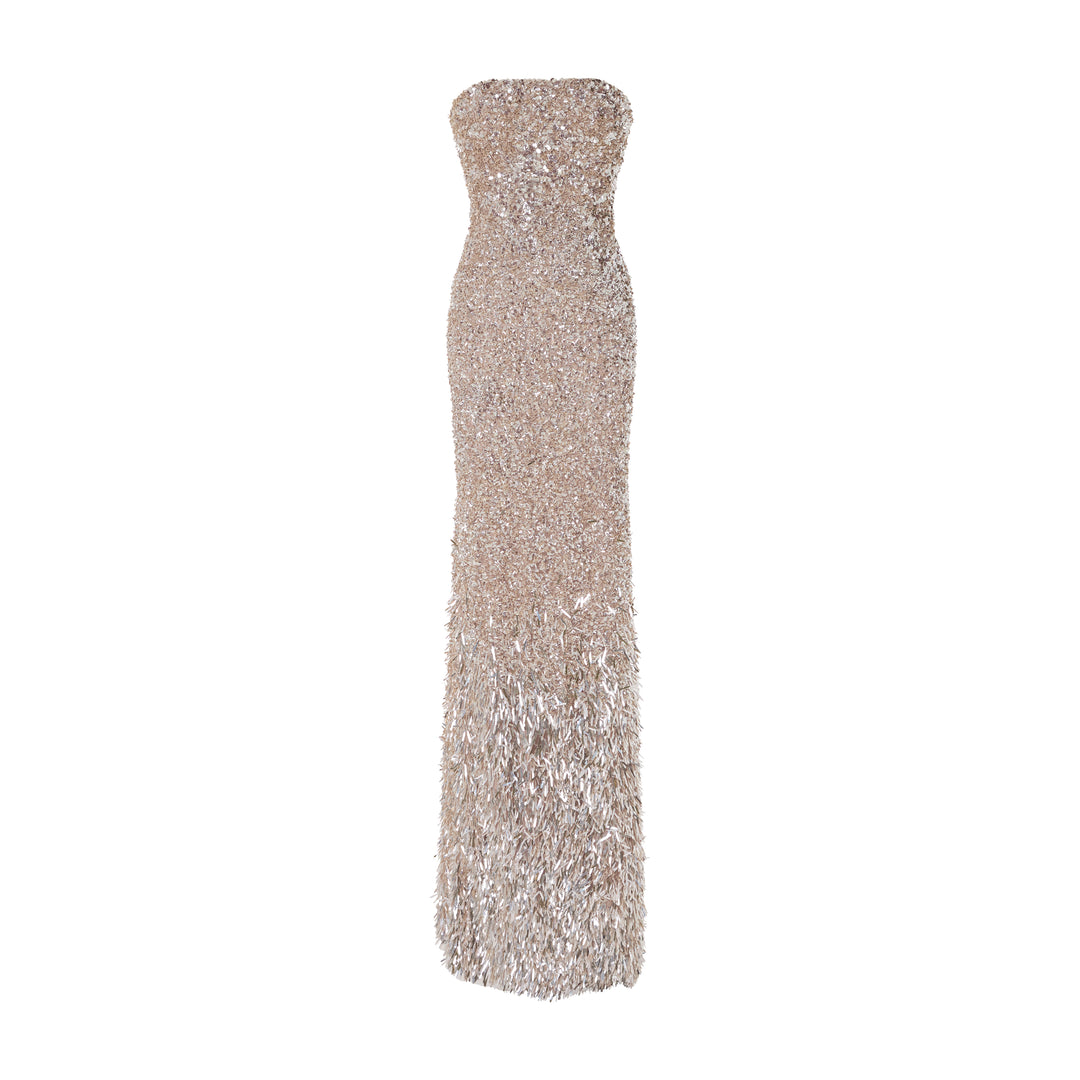 DAILIN - STRAPLESS EMBROIDERED GOWN WITH DÉGRADÉ EFFECT