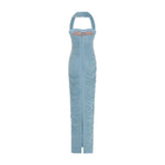 Load image into Gallery viewer, NAYLEN - PLEATED HALTER SILK GOWN WITH CORSET

