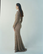 Load image into Gallery viewer, MILAGROS - LONG-SLEEVED EMBROIDERED GOWN WITH STRUCTURED COLLAR
