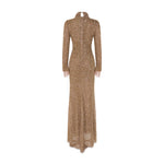 Load image into Gallery viewer, MILAGROS - LONG-SLEEVED EMBROIDERED GOWN WITH STRUCTURED COLLAR
