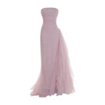 Load image into Gallery viewer, YAMARA - STRAPLESS PLEATED TULLE GOWN WITH DRAPED OVERSKIRT
