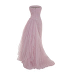 Load image into Gallery viewer, YAMARA - STRAPLESS PLEATED TULLE GOWN WITH DRAPED OVERSKIRT
