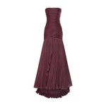 Load image into Gallery viewer, CLAUDIA - STRAPLESS PLEATED FISH-CUT SILK GOWN WITH CORSET
