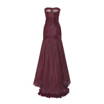 Load image into Gallery viewer, CLAUDIA - STRAPLESS PLEATED FISH-CUT SILK GOWN WITH CORSET
