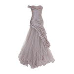 Load image into Gallery viewer, SELENA - ONE-SHOULDER PLEATED TAFFETA FISHTAIL GOWN WITH TULLE SKIRT
