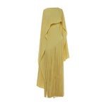Load image into Gallery viewer, GISELLE - STRAPLESS CREPE GOWN WITH LASER-CUT FRINGES AND CAPE

