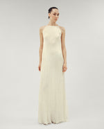 Load image into Gallery viewer, PLEATED SILK ROSEYA STRAIGHT CUT DRESS
