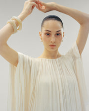 HAND PLEATED SILK ROSEYA TOP