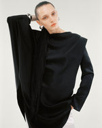 Load image into Gallery viewer, SILK SATIN ASYMMETRICAL TOP WITH ONE SHOULDER PAD
