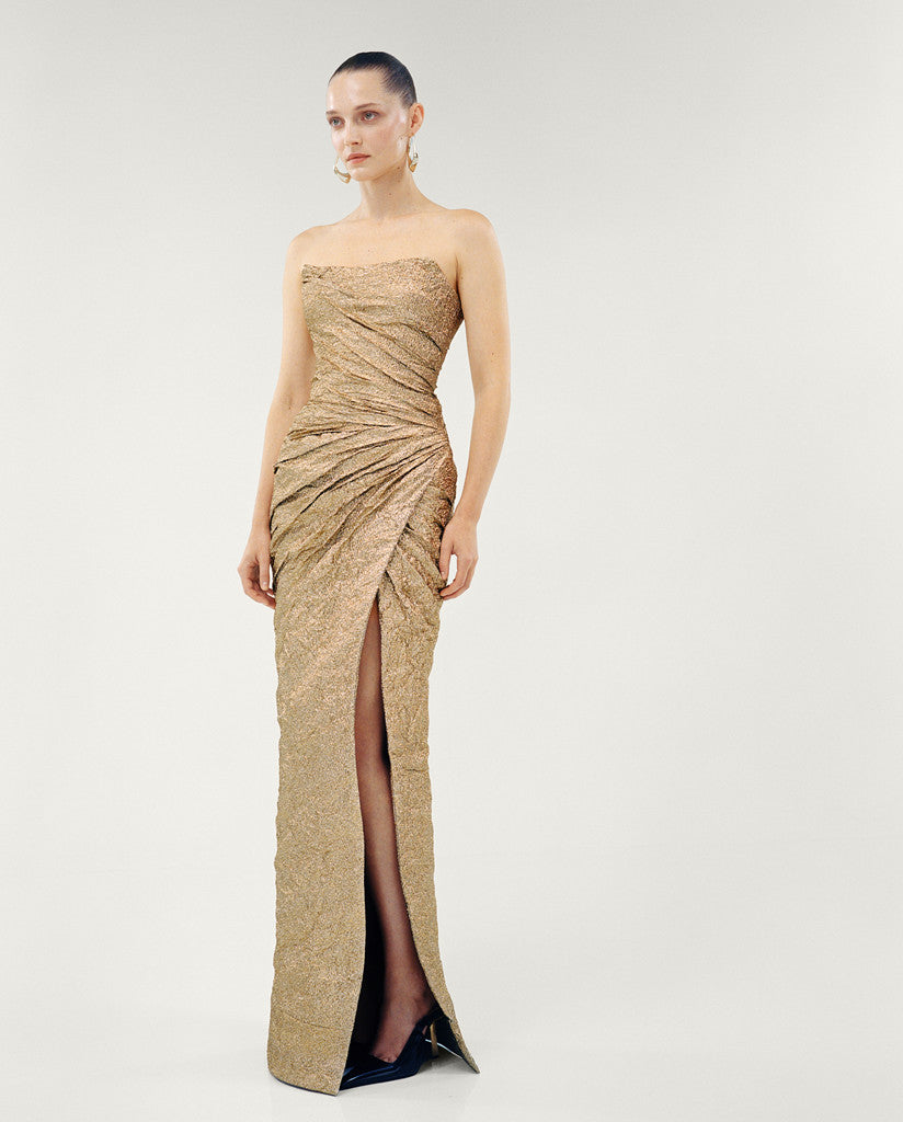 STRAPLESS GOLD DRESS GOLD / 46 STRAPLESS GOLD DRESS GOLD / 46
