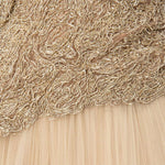 Load image into Gallery viewer, Strapless Embroidered Dress With A-line Cut Pleated Tulle