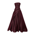 Load image into Gallery viewer, Strapless Jacquard Lurex Draped Dress