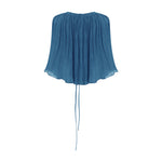 Load image into Gallery viewer, Strapless Pleated Silk Dress And Detachable Cape