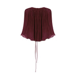 Load image into Gallery viewer, Strapless Pleated Silk Dress And Detachable Cape