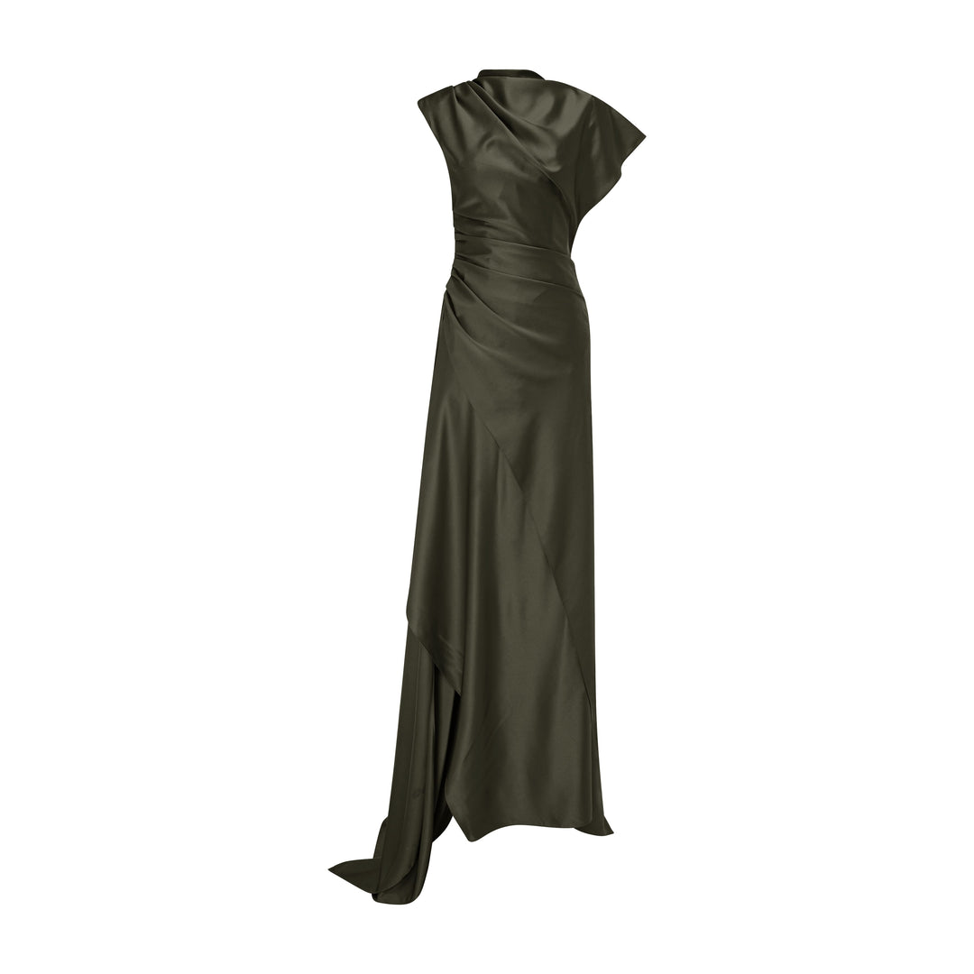 Asymmetrical Satin Dress