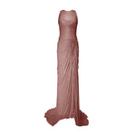 Load image into Gallery viewer, High Neck Pleated Satin Dress