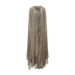 Load image into Gallery viewer, High Neck Pleated Chiffon Silk Dress