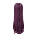 Load image into Gallery viewer, High Neck Pleated Chiffon Silk Dress