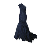 Load image into Gallery viewer, One-Shoulder Fish Cut Pleated Taffeta Dress