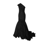 Load image into Gallery viewer, One-Shoulder Fish Cut Pleated Taffeta Dress