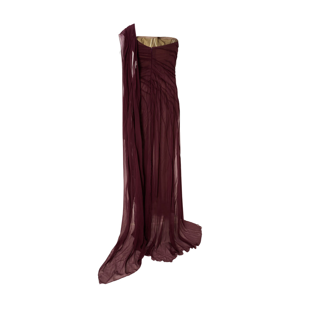 One Shoulder Chiffon Georgette Dress