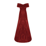 Load image into Gallery viewer, Off-Shoulder Fish Cut Taffeta Dress