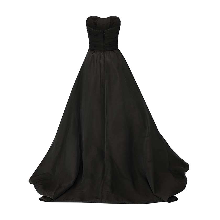 DRAPED SILKY CHIFFON WITH DETACHABLE TAIL