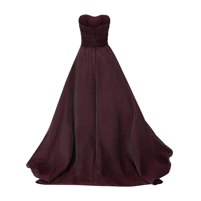 DRAPED SILKY CHIFFON WITH DETACHABLE TAIL