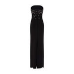 Load image into Gallery viewer, STRAPLESS CREPE GOWN WITH FRONT EMBROIDERY
