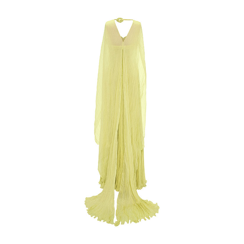 RUCHED SILKY CHIFFON GOWN