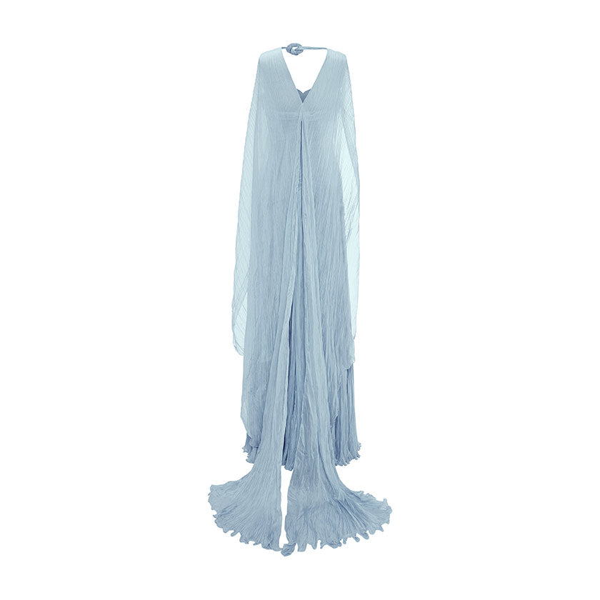RUCHED SILKY CHIFFON GOWN