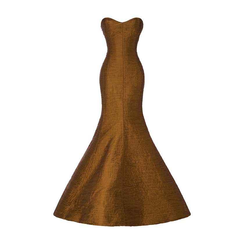 PLEATED FISH TAIL CUT GOWN