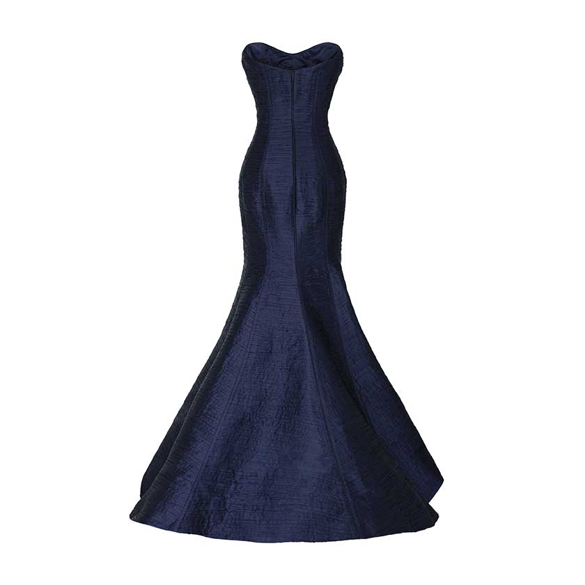 PLEATED FISH TAIL CUT GOWN Dark_Gold / 42 / Taffeta PLEATED FISH TAIL CUT GOWN Dark_Gold / 42 / Taffeta