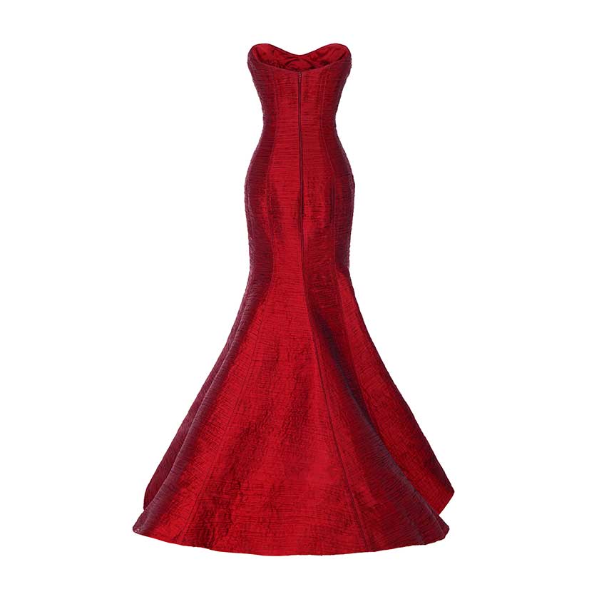 PLEATED FISH TAIL CUT GOWN