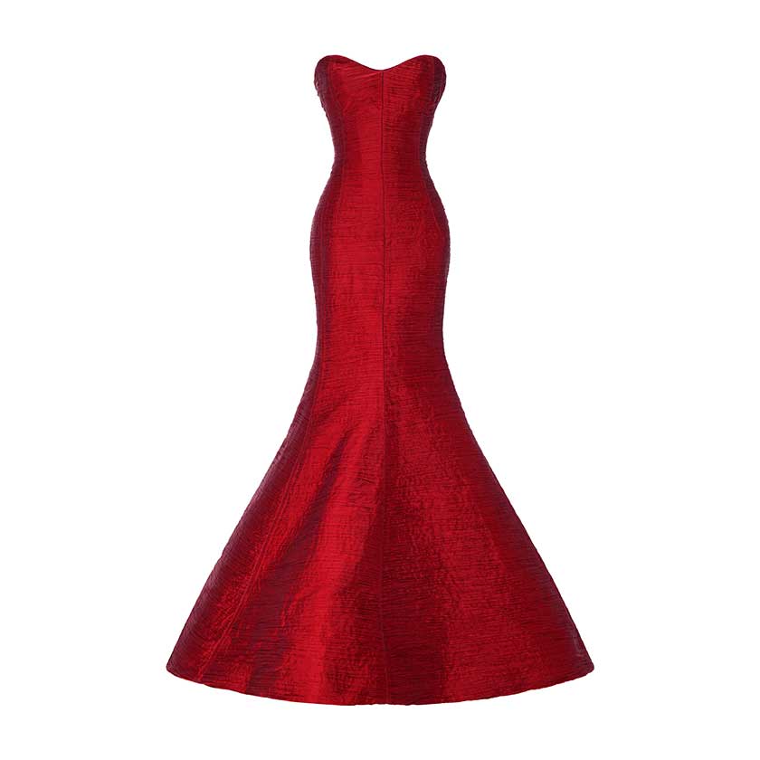 PLEATED FISH TAIL CUT GOWN