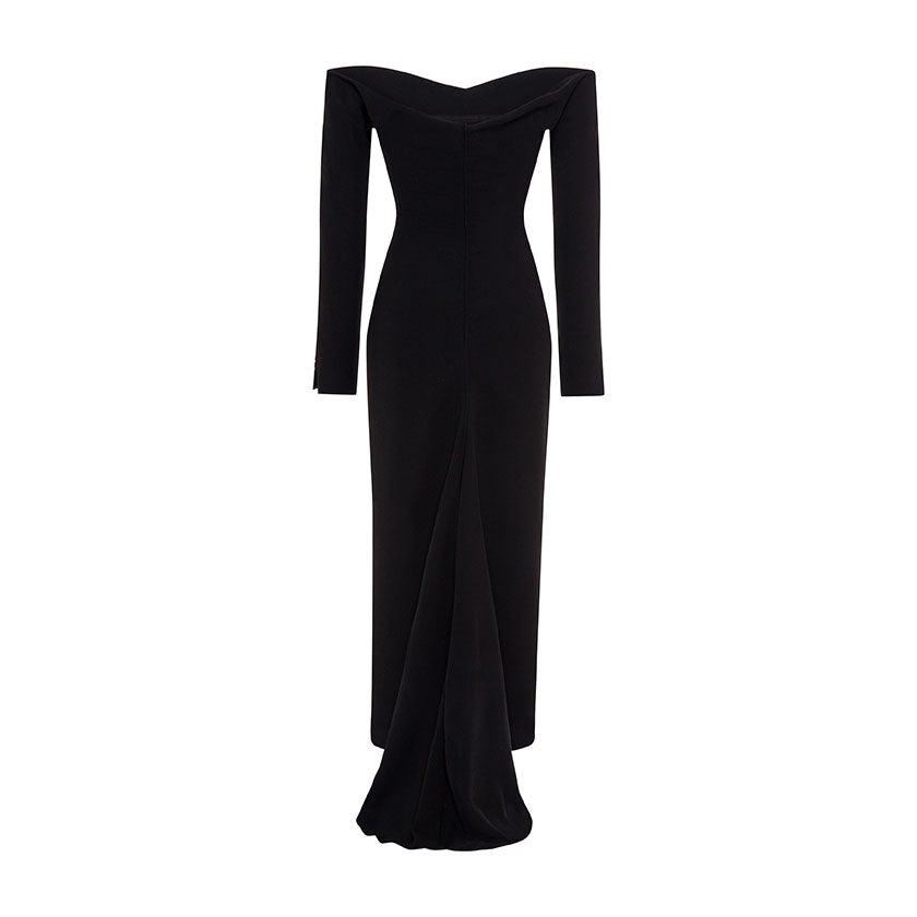 LONG SLEEVES CREPE GOWN