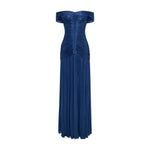 Load image into Gallery viewer, RUCHED SILK SATIN OFF SHOULDER GOWN
