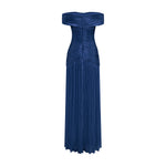 Load image into Gallery viewer, RUCHED SILK SATIN OFF SHOULDER GOWN
