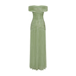 Load image into Gallery viewer, RUCHED SILK SATIN OFF SHOULDER GOWN
