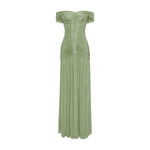 Load image into Gallery viewer, RUCHED SILK SATIN OFF SHOULDER GOWN

