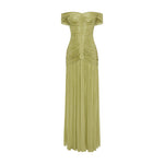 Load image into Gallery viewer, RUCHED SILK SATIN OFF SHOULDER GOWN
