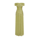 Load image into Gallery viewer, RUCHED SILK SATIN OFF SHOULDER GOWN
