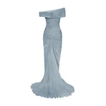 Load image into Gallery viewer, HAND PLEATED SILK WITH TWISTED SLIT GOWN
