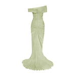 Load image into Gallery viewer, HAND PLEATED SILK WITH TWISTED SLIT GOWN
