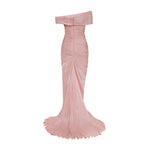 Load image into Gallery viewer, HAND PLEATED SILK WITH TWISTED SLIT GOWN
