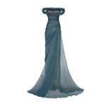 Load image into Gallery viewer, OFF-SHOULDER DRAPED SILKY CHIFFON GOWN WITH SIDE TAIL
