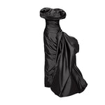Load image into Gallery viewer, DRAPED TAFFETA WITH SIDE TAIL GOWN
